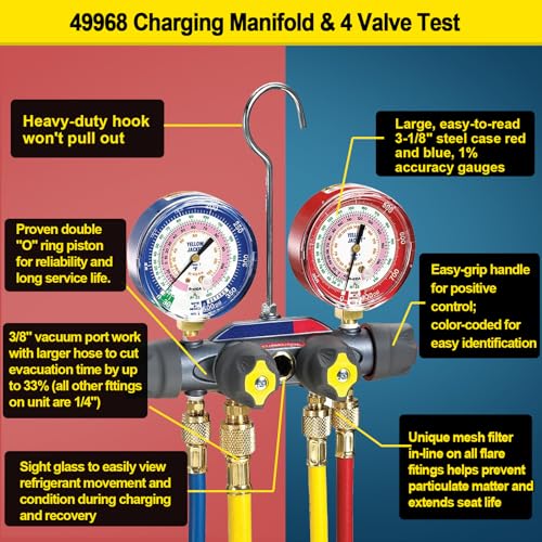 Manifold de carga 4 válvulas YMT 49968 para A/C miniatura 7