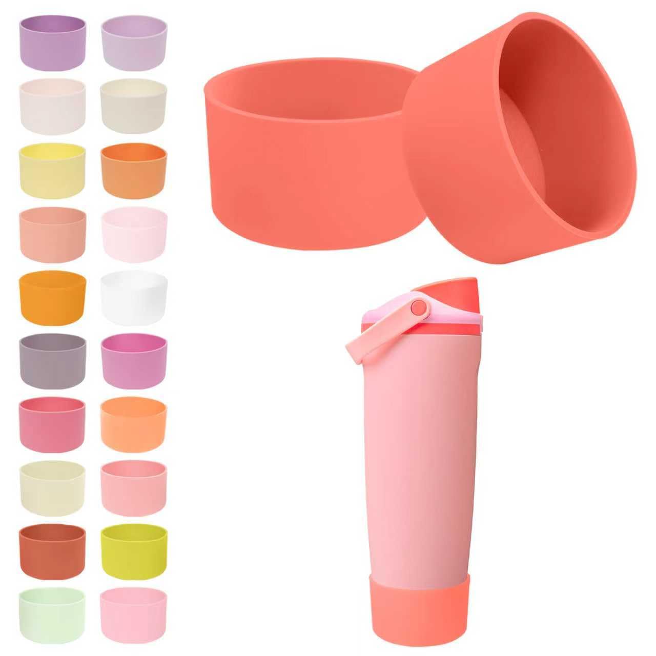 Kaitiaki 2PCS Silicone Boots for Owala 30oz & 40oz FreeSip Sway Bottles & Tumblers โ Non-Slip, Scratch-Resistant, Stability Enhancer for Owala Accessories, Available in 18 Colors (Angel Food Cake Red) โ image 1