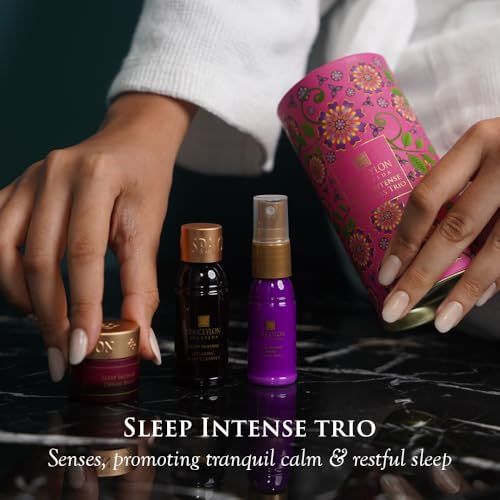 SPA CEYLON Sleep Intense Wellness Trio Set | Ayurvedic Pampering Bath Gift Set with Natural Ingredients | Lavender Ylang Ylang | Shower Gel, Body Mist, Balm | Gift set - Image 4
