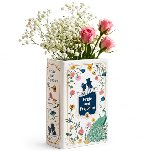 Ceramic Book Shaped Vase Book Vase for Flowers 9x5x12cm