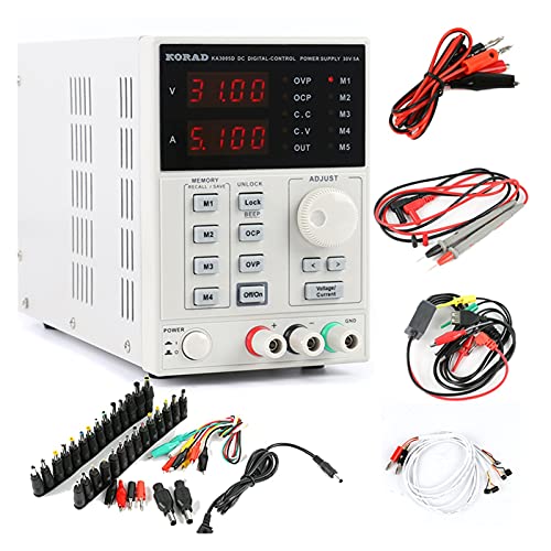 Alimentation programmable 30V 5A réglable avec adaptateurs de charge ordinateur et téléphone