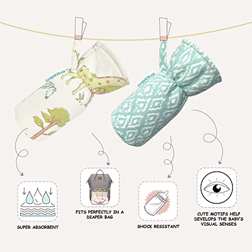 Image of abracadabra Cotton Bottle Modern Cover (Set Of 2) - Savanna, Multicolor