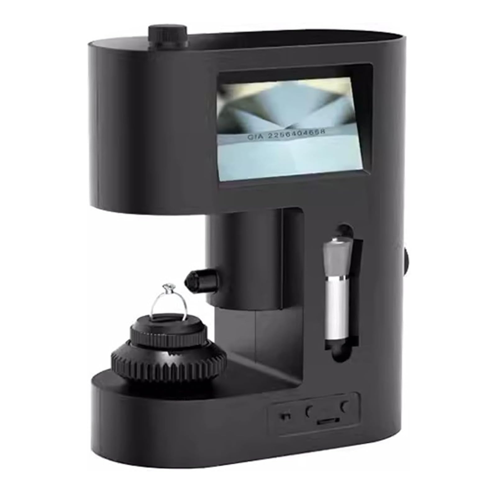 Diamond Girdle Viewer 30-200X con luce LED, display a doppio schermo, risoluzione 480x845 per un'identificazione e test accurati delle iscrizioni