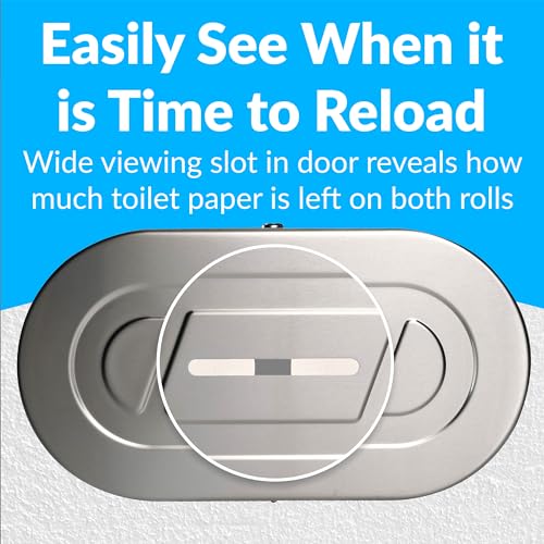 Bobrick B-2892 Surface-Mounted Twin Jumbo-Roll Toilet Paper Dispenser, Double Roll Toilet Paper Holder