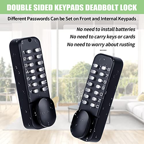 CODACE Keyless Entry Door Lock with Keypad Deadbolt, Double Sided