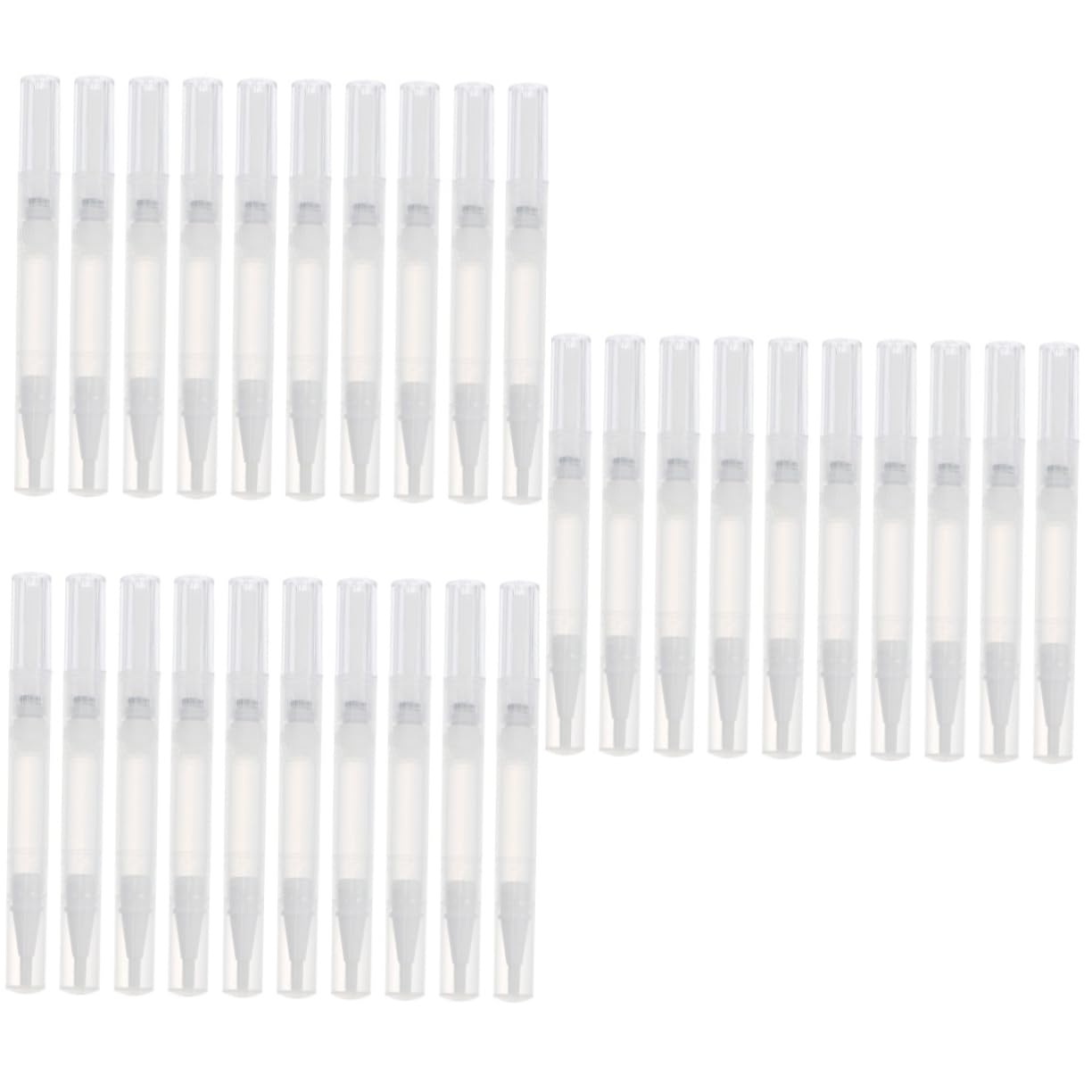 Ipetboom 30pcs Empty Lip Makeup Pen Transparent Nail Polish Applicators for Nail Nutrition Oil Essential Oils and Perfume Compact and Easy to Use for Home
