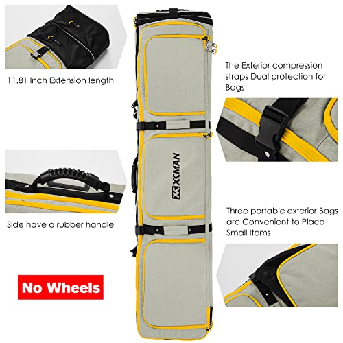 Image of XCMAN Roller Snowboard Bag Adjustable Length 63-75In Padded Bag for Air Travel Snowboard Boots