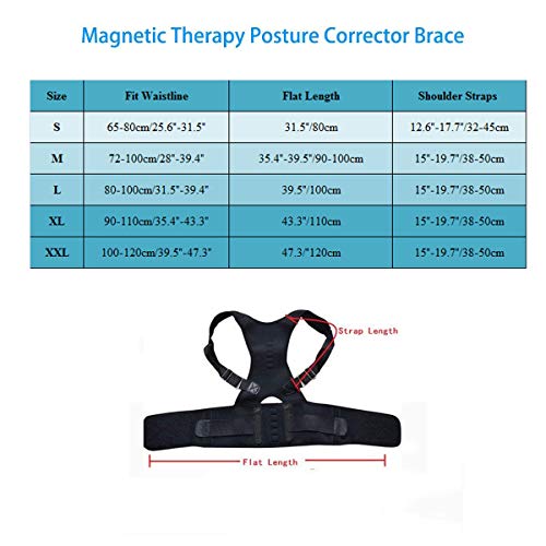 10Pcs Magnets Back Support Belt For Posture Correction And Back Pain Support - Unisex (S, Black) #TOP6