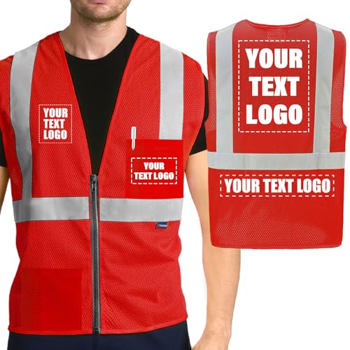 Image of AYKRM 2 Pocket Mesh High Visibility Reflective Safety Vest for men & Women ANSI /ISEA 107 Standards