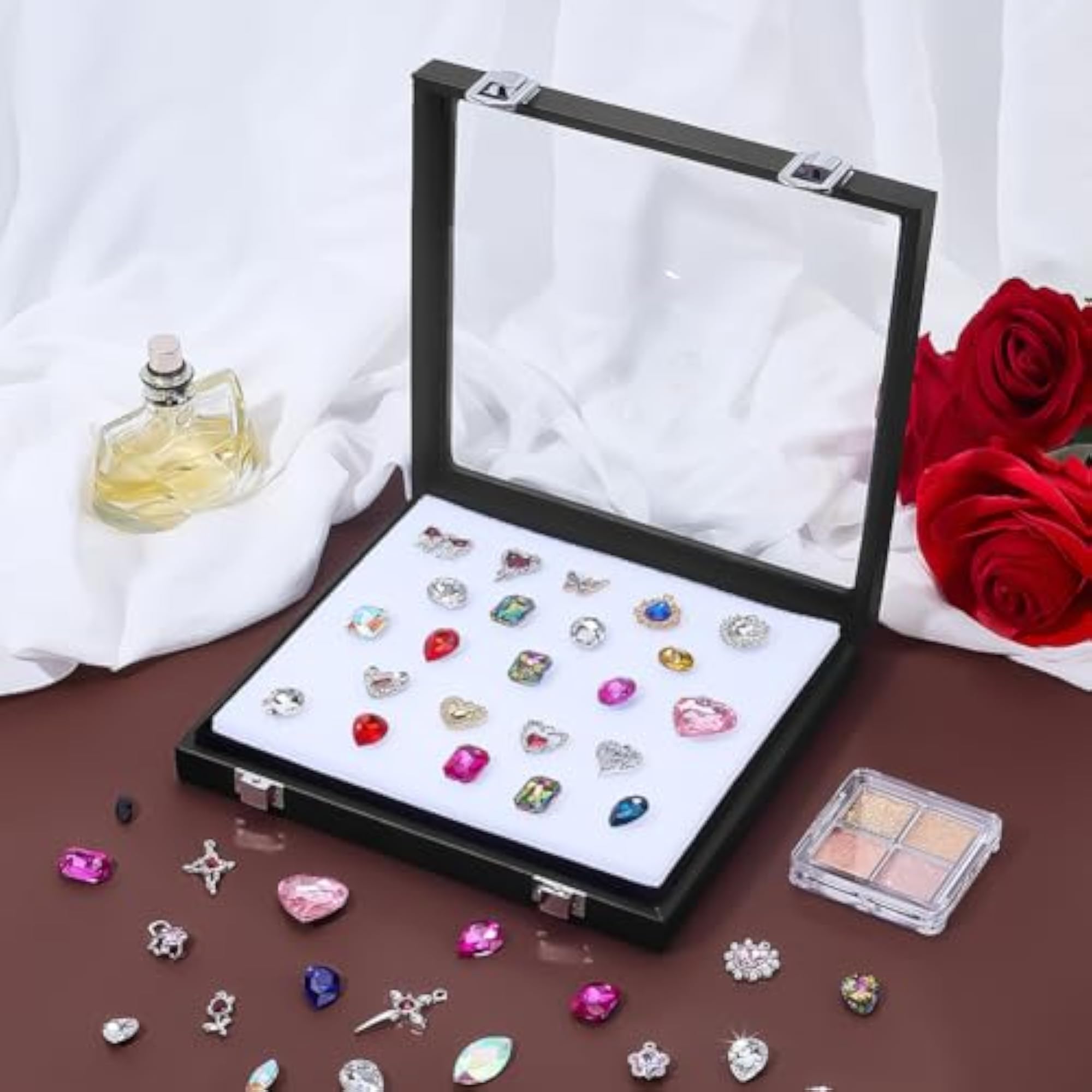 Diamond Storage Box Leather Jewelry Display Case