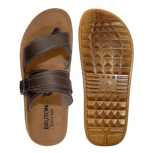 Image of BRUTON Stylish Men's Sandals | Comfortable, Lightweight & Anti-Skid | PU Material Casual Footwear for Office & Daily Use