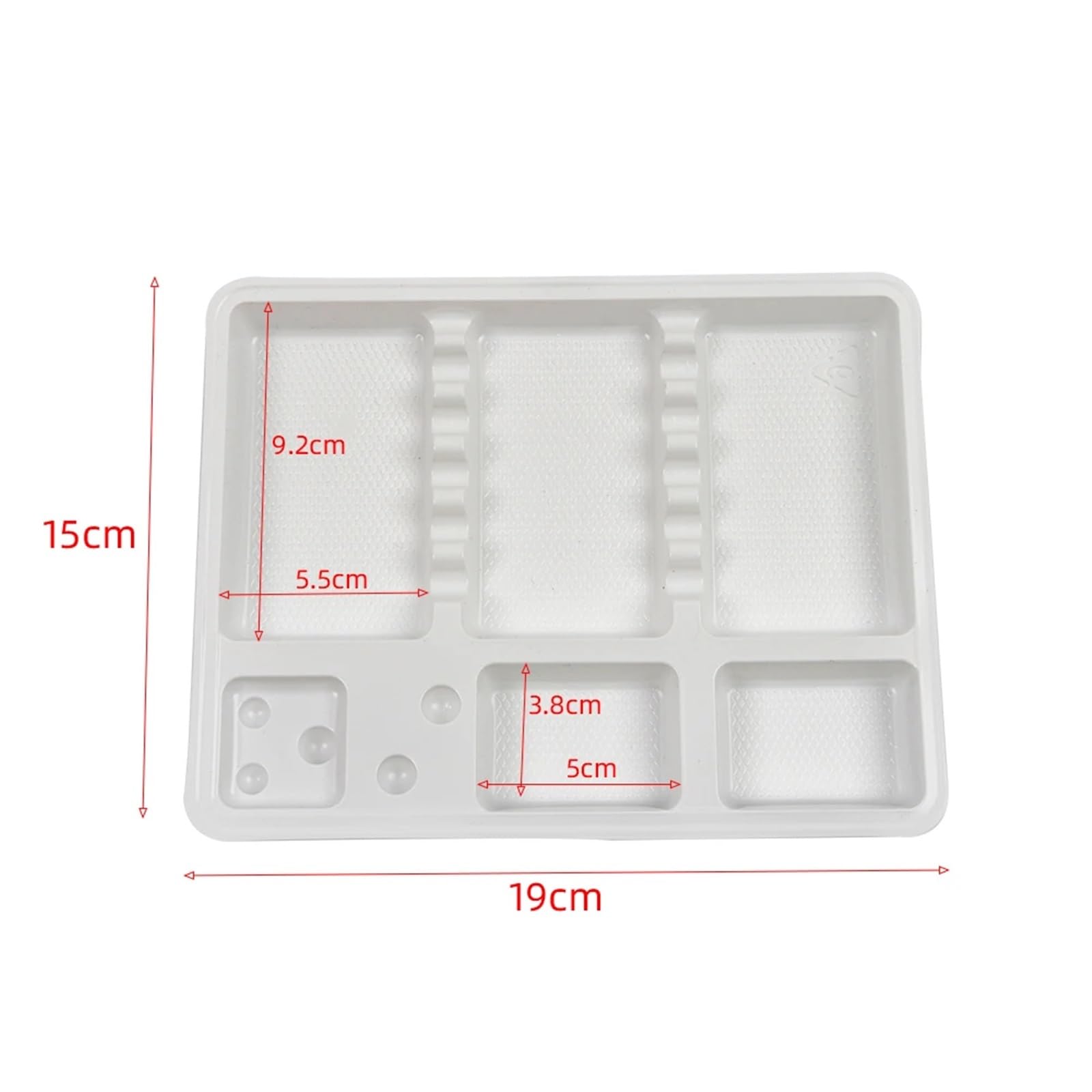 Bandeja de Instrumentos de plástico desechable Dental, Caja de Soporte separada, Instrumentos de Dentista, electrodomésticos consumibles, 50 Uds. (Color : White S)