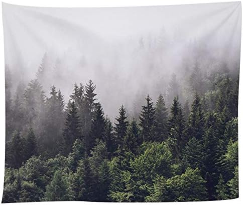 APHER Misty Forest Tapestry Wall Hanging Nature Landscape Tapestry for Bedroom Living Room Dorm Mandala Bohemian Home Decorations (60" x 80")