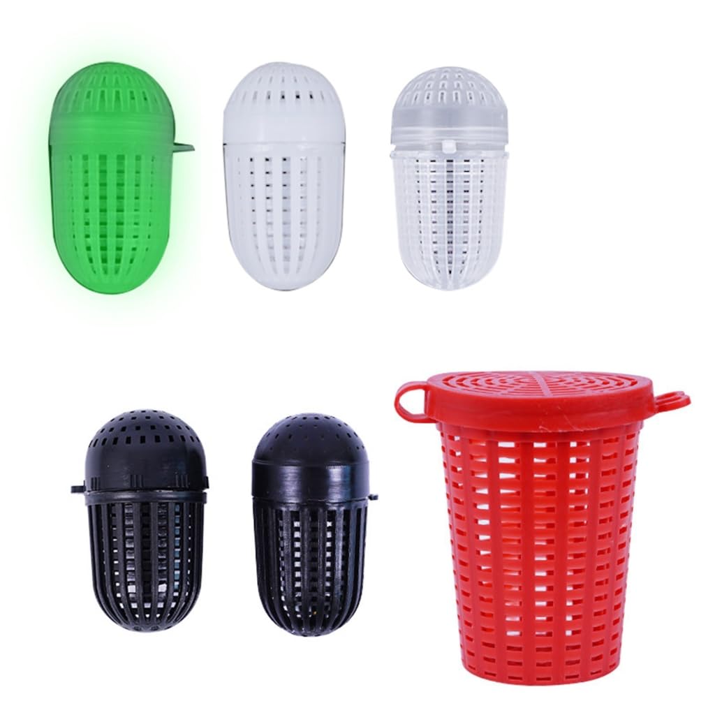 5Pcs Fish Lure Fishing Baits Cage Trap Feeder Holder Fish Lure Basket Tackle Swim Feeder Basket Baits Cage : Sports & Outdoors