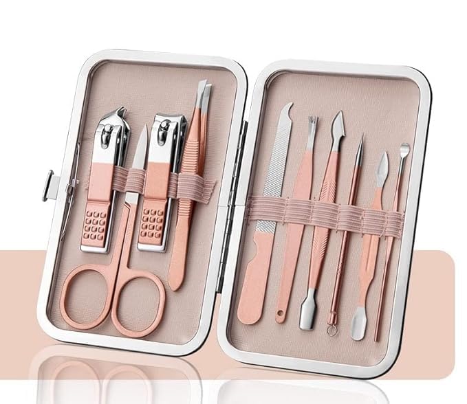 UrbanAura Manicure Kit Nail Clipper, Manicure Pedicure Kit Stainless Steel Nail Scissors Grooming Kit, Nail Cleaning Knife, Acne Needle, Blackhead Nail Cutter Set (10 in 1 Manicure Kit)-image-34