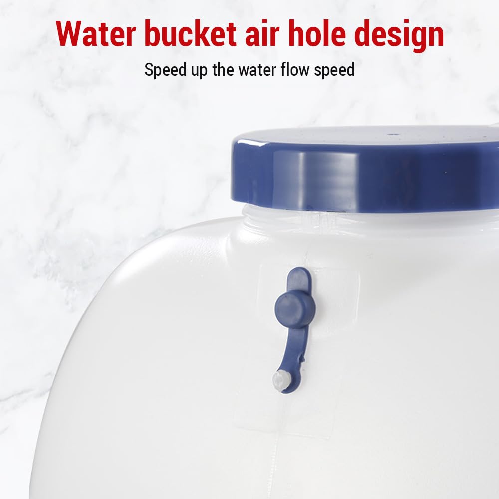 Tanque de agua potable, almacenamiento de agua de plástico para exteriores, diseño de grifo giratorio, contenedor de agua duradero apto para alimentos para viajes, senderismo, (23L)