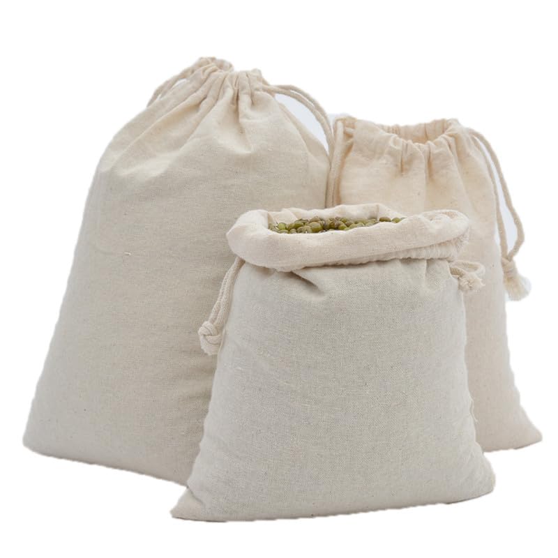 Geschenkbeutel 10/20 Stück Baumwolltaschen mit Kordelzug, Geschenkverpackungsbeutel, for Organisieren von Lebensmittelsäcken in verschiedenen Größen(20 pcs,20x30cm)