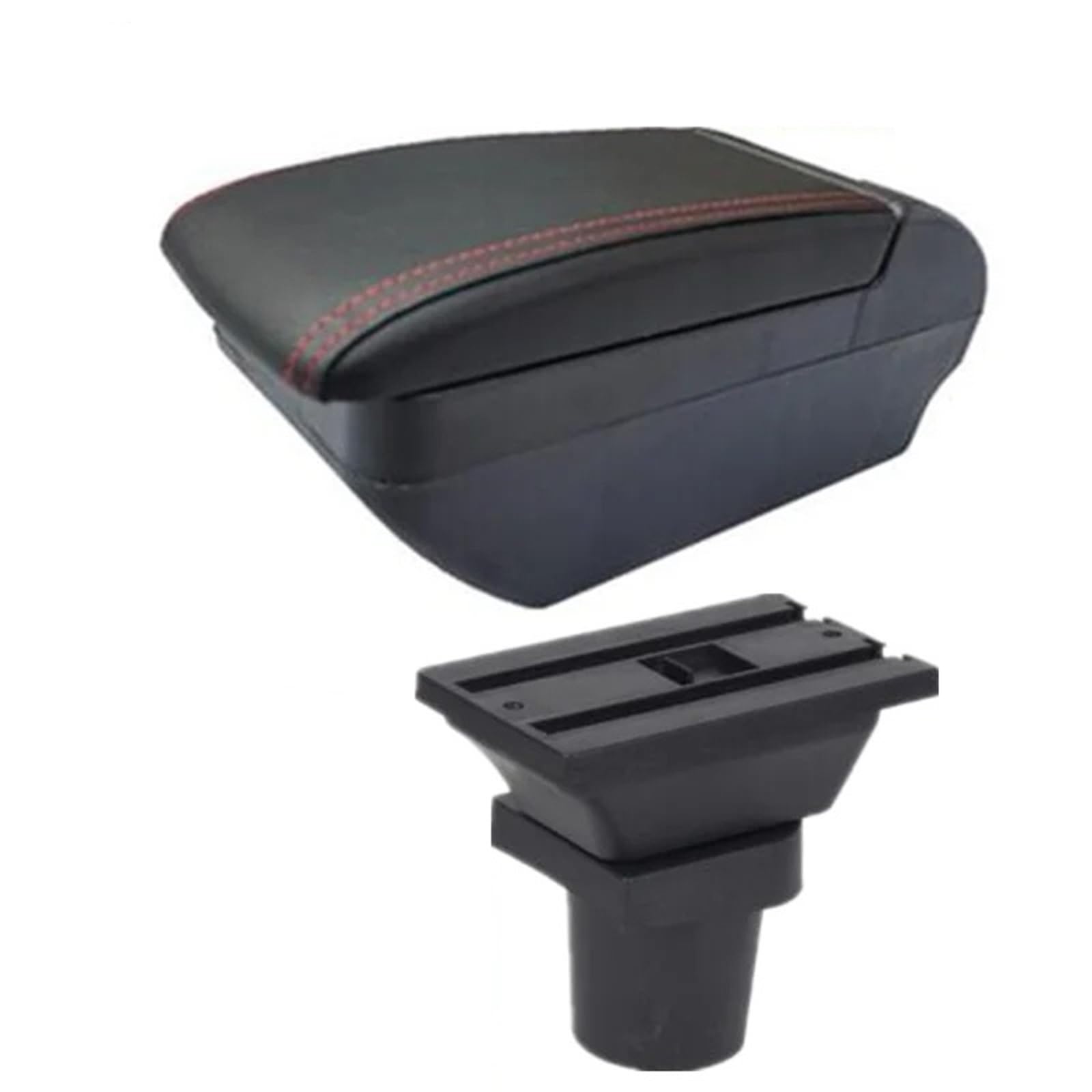 Hguvsjd Armrest Box For For Focus Mk1 Armrest Center Storage Box Interior Dedicated Retrofit Accessories Car Armrests(F red line No USB)