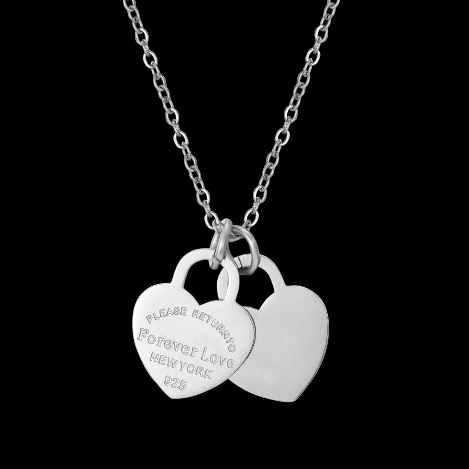 Razered Trendy Stainless Steel Lightning Shaped Small Pendant Necklace for Women Men Couple Daily Wear Fashion Charm Necklace Jewelry, 17.7inch (45cm)