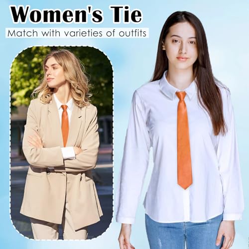 Image of Luckyvestir Womens Tie, Pre Tied Black /Red Ties for Women Adjustable Zipper Womens Necktie