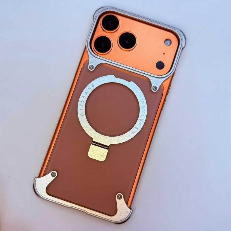 Coque iPhone 17 Pro 6,3 pouces rigide PC mat argenté et châssis métal magnétique