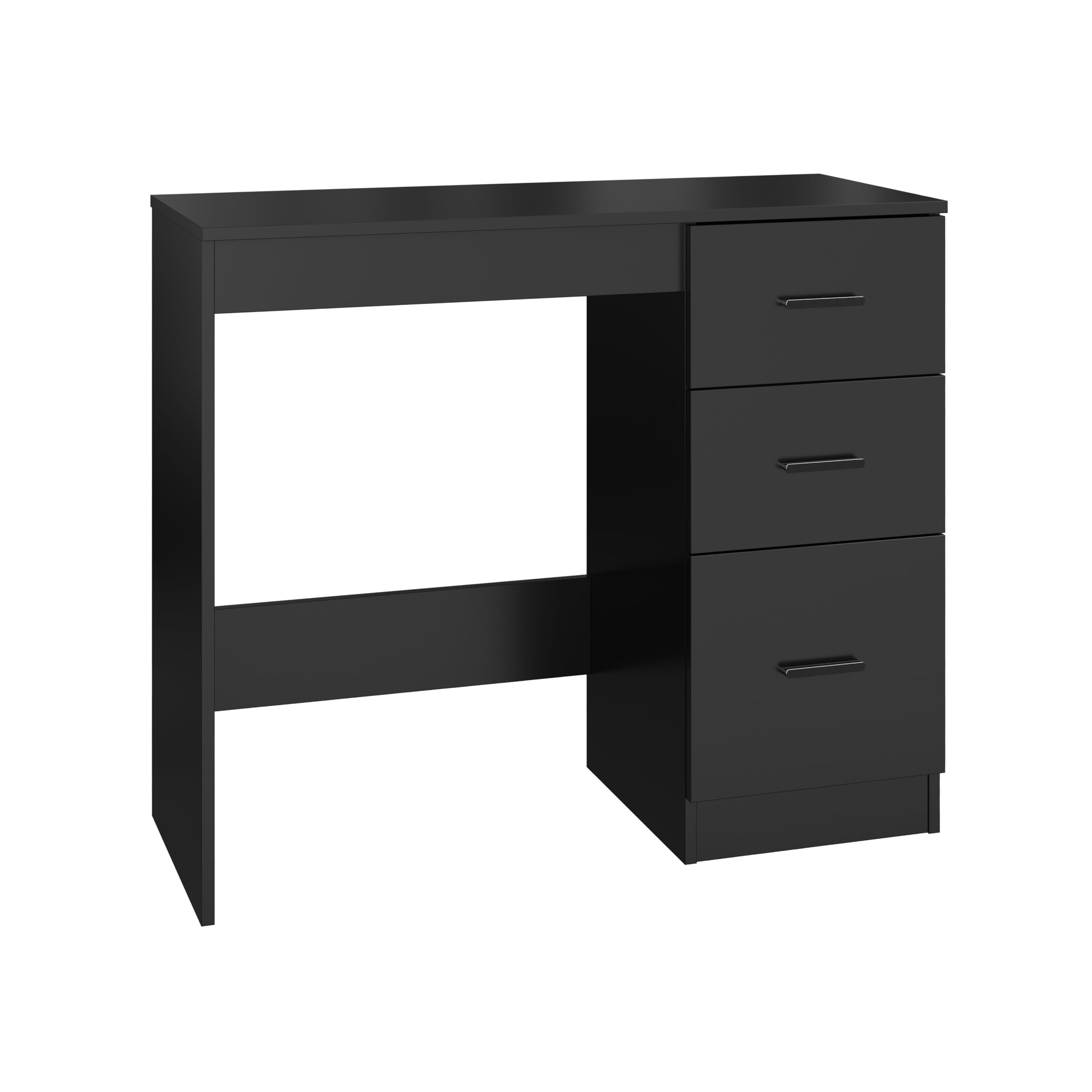 Panana 3 Drawer Dressing Table, Modern Vanity Table Makeup Desk Home Office, Bedroom, Dressing Room (Black)