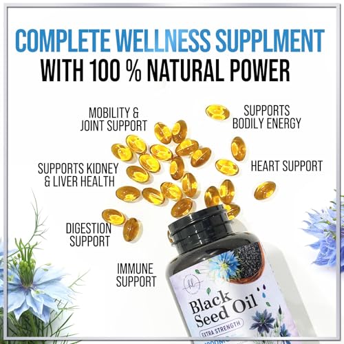 Hello Lovely! HLBLACKSEEDOIL120 Premium Black Seed Oil Capsules 1000Mg - 100% Blackseed Oil, Immune Support & Skin Health (Non-Gmo & Vegan) Best Extraction Above Cold Pressed thumb #5