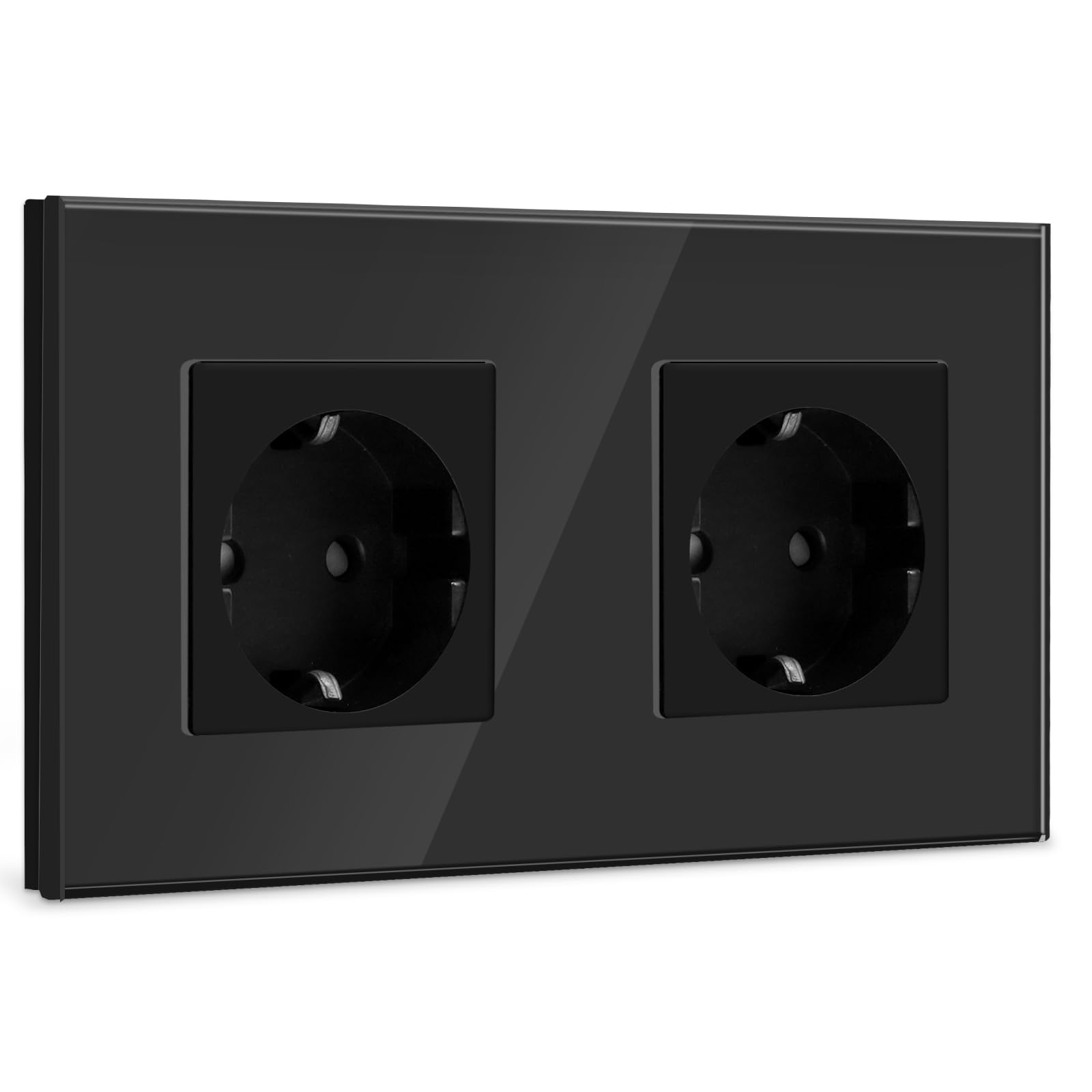 BSEED Lichtschalter Unterputz mit Steckklemme, Lichtschalter Glas, Taster Schalter Unterputz mit LED Kontrollleuchte, Light Switch Wandschalter für Wohnzimmer, Büro, Küche