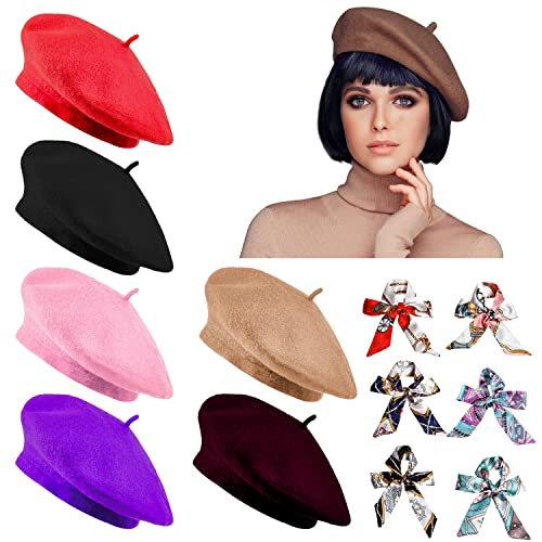 Jolbndcv 6 Pcs Wool Beret Hat French Style Beanie Winter Fashion Warm Beret Hat For Women And Men #TOP6