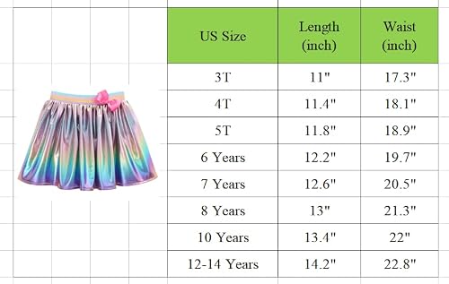 Somlatrecy Girls' Metallic Rainbow Skirt Toddler Bow Tutu Skort 5T #TOP5