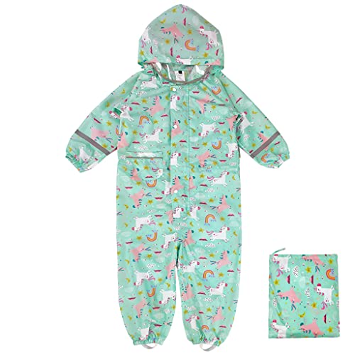 Kids Rain Wear Toddler Rain Coat For Baby Girl Rain Poncho One Piece Rain Suit Dinosaur Mediumaquamarine Xl 7-9 Years #TOP1