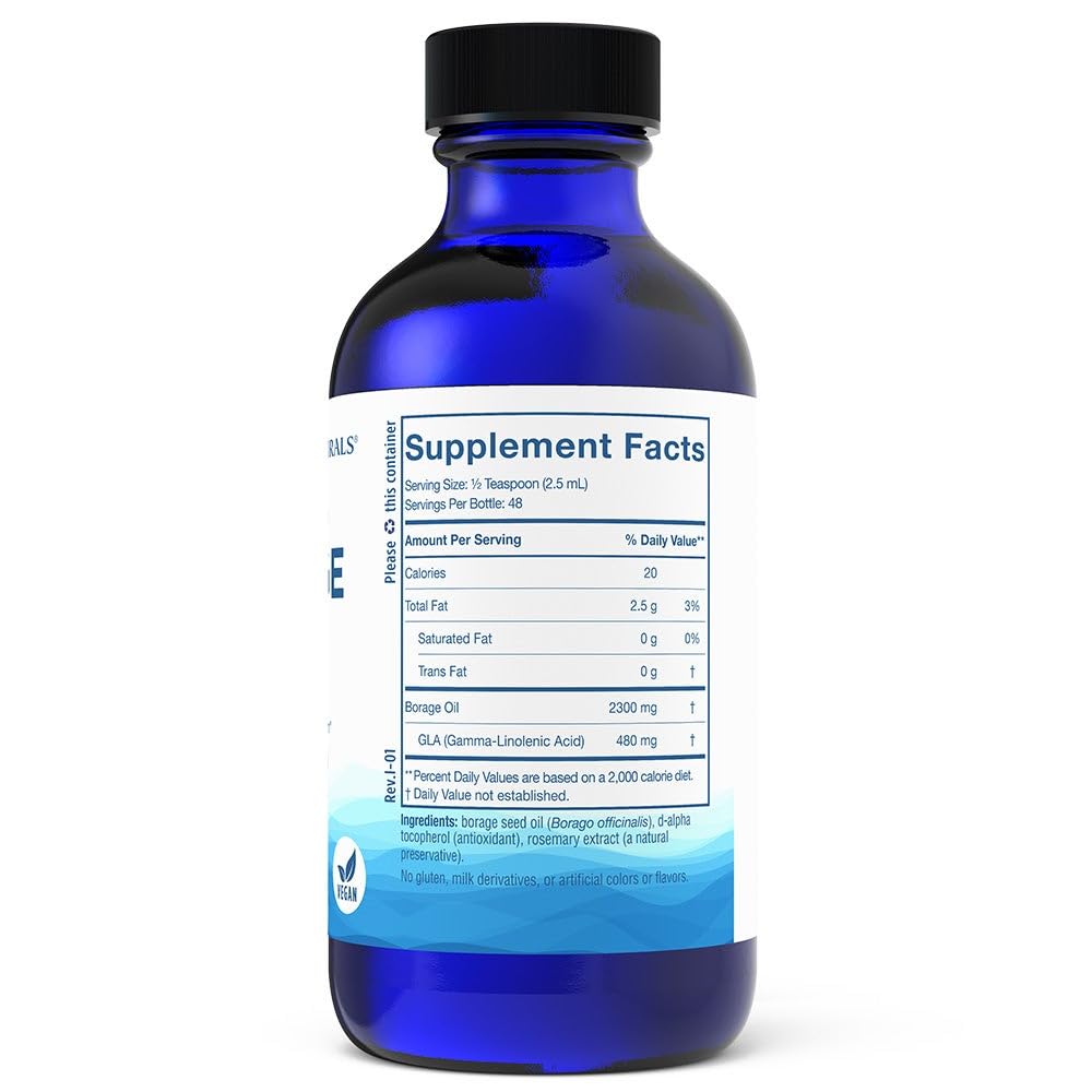 Nordic Naturals Nordic Beauty Borage Oil, Unflavored - 4 Ounces - Borage Seed Oil, Unique Omega-6 for Healthy and Hydrated Skin, 480 Milligrams of GLA - Non-GMO - Vegan, 48 Servings