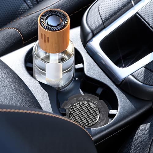 Portavasos para carro con diseño de fibra de carbono, 2 piezas miniatura 6