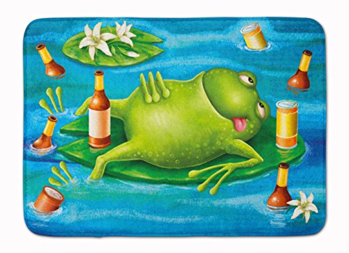 Caroline's Treasures Frog Drinking Beer Floor Mat, Multicolor, 19 inches x 27 inches, Multi Color, 48 x 69 cm (Rectangular)