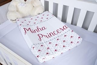 Trocador De Fraldas Anatômico Impermeável Menina MINHA PRINCESA MARSALA para Cômoda e Berço 01 Peça