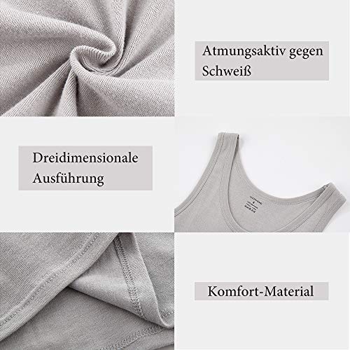 NUOZA Unterhemd Herren 5er Pack 100% Baumwolle Tank Top Ärmellos – Ansicht 4