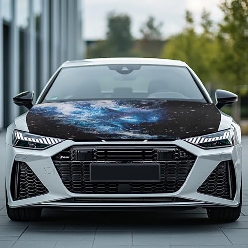 Image of Wolf Style Car Hood Cover Protector for SUV Sedans Trucks, Elastic Polyester Waterproof Sun-Proof Auto Hood Flag Patriotic Decorative Car Accessories
