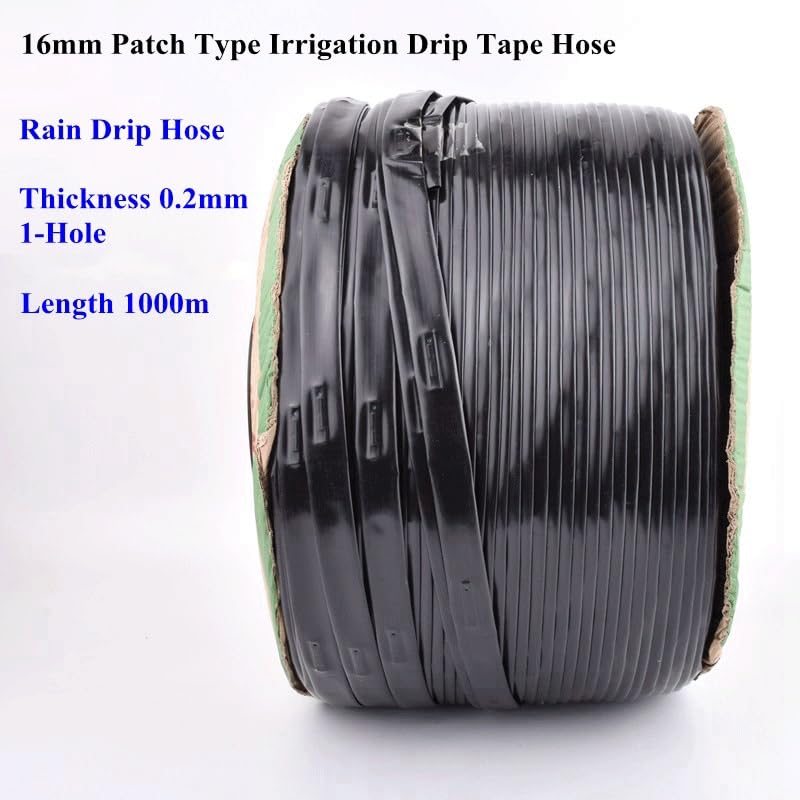 Tuyau d'irrigation de Type Patch de Ruban d'irrigation Goutte à Goutte de Pluie de 16 mm, for Le système d'irrigation à économie d'eau de Jardin Longueur 1000 m(1-Hole Spacing 40cm)