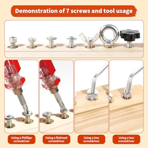 Image of INIFEIDALA Montessori Toys for 3 4 5 6 Year Old Birthday Gift | Screwdriver Board Set,Lock and Key Toy,Fine Motor Skills,STEM Toys,Educational Learning Sensory Activities