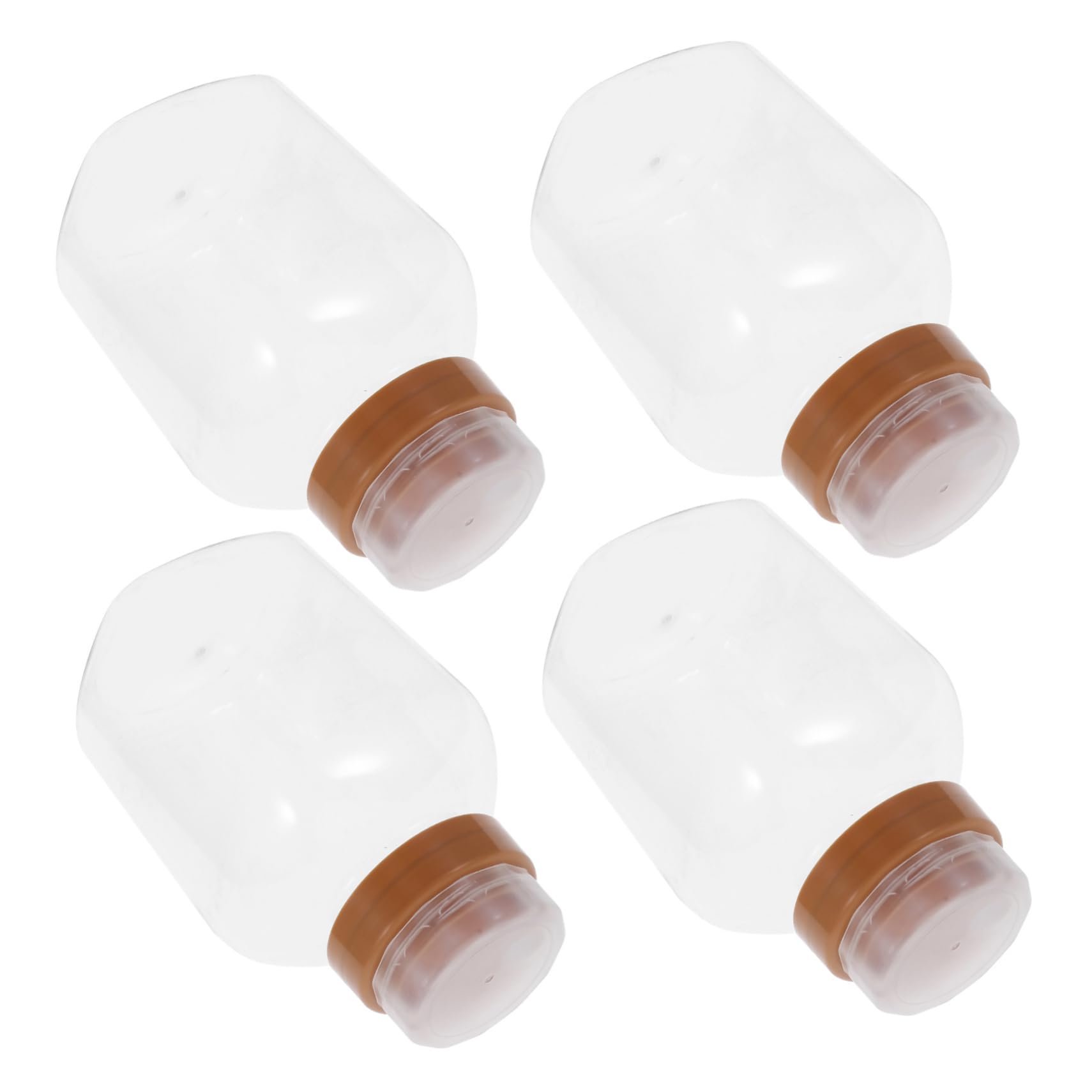 CIMAXIC Set of 4 Honey Storage Jars 720ml Plastic Honey Bottles with Squeeze Lid for Kitchen