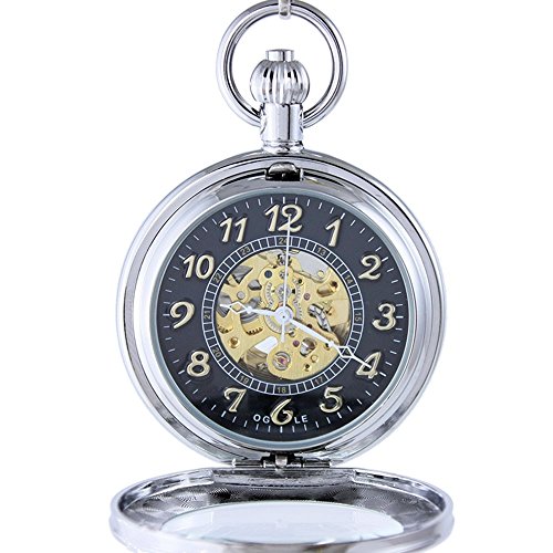 OGLE-Waterproof-Magnifier-Skeleton-Chain-Silver-Luminous-Fob-Self-Winding-Automatic-Mechanical-Pocket-Watch