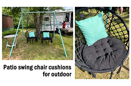 Tiita Solid Papasan Patio Seat Cushion Round Chair Pad Home Floor Cushion 22 Inch Set Of 2 Throw Pillows Indoor/Outdoor (Light Yellow, 22 X 22 X 4 Inches), 2 Count (Pack Of 1) #TOP7