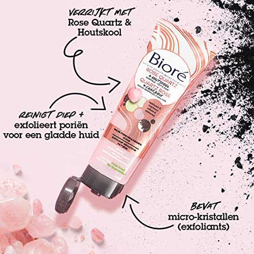 Bioré Milde Porieverkleinende Scrub met Rose Quartz + Houtskool - Voor een Normale tot Vette Huid - 110 Milliliter - Afbeelding 4