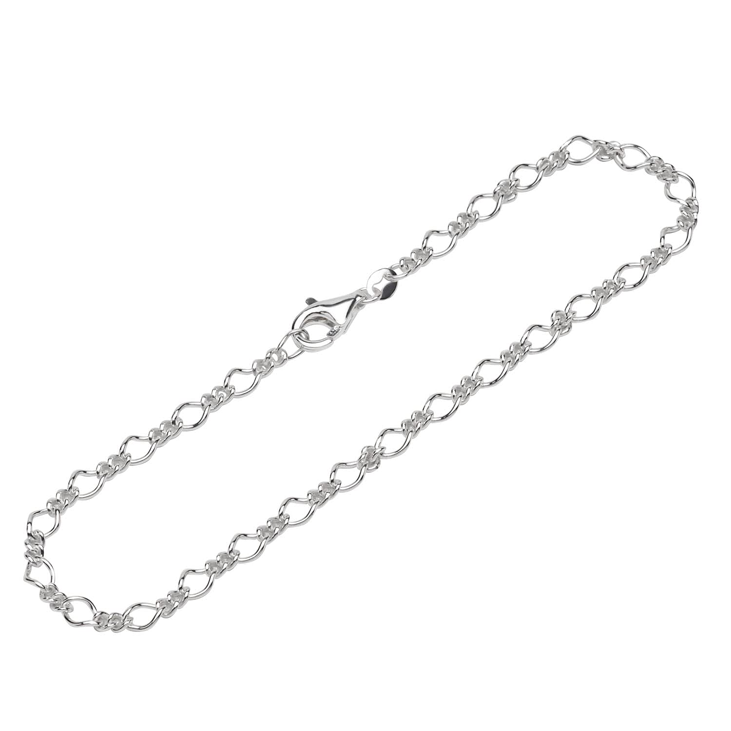 Bracciale Uomo Argento 925 Maglia Figaro Alternata