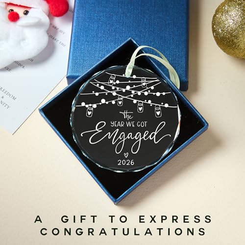 Image of Engagement Gifts for Couples 2026,First Christmas Engaged Ornament 2026