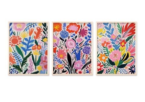 TBKHUDBI Flower Market Matisse Poster Prints Set of 3