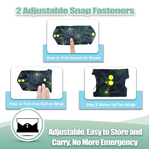 Image of wegreeco Reusable Menstrual Pads - Reusable Sanitary Pads | Reusable Panty Liners | Soft Cloth Menstrual - 6 Pack with 1 Cloth Mini Wet Bag (Medium, Dandelion