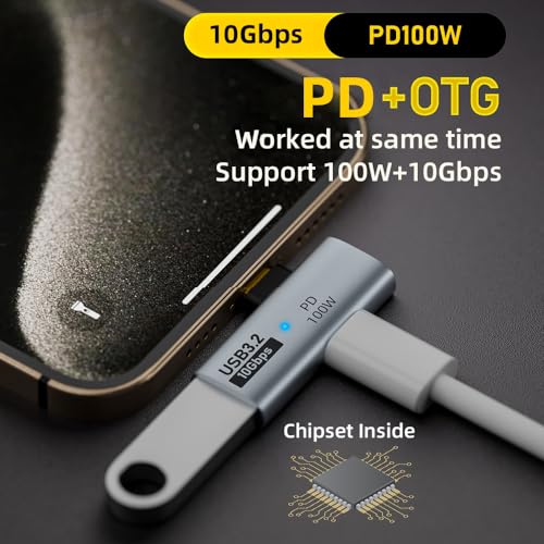 Adaptador USB-C a USB 3.0 hembra 10Gbps con PD 100W miniatura 2