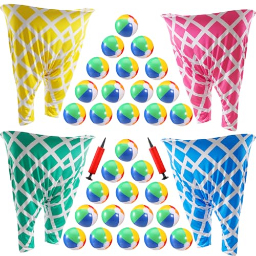 Ceenna Funny Granny Pants Game Set, Giant Pants Yard Games for Adults 4 Players, Hilarious Team Relay Toss Race for Backyard Lawn Party Camping Family Reunion Carnival, 20 Balls & 2 Pumps by Ceenna - Used condition - US$26.87