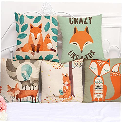 Fox Patroon Kussensloop Vierkante Kussensloop Thuis Sofa Decoratie Creatieve Dier Kussensloop - Afbeelding 7